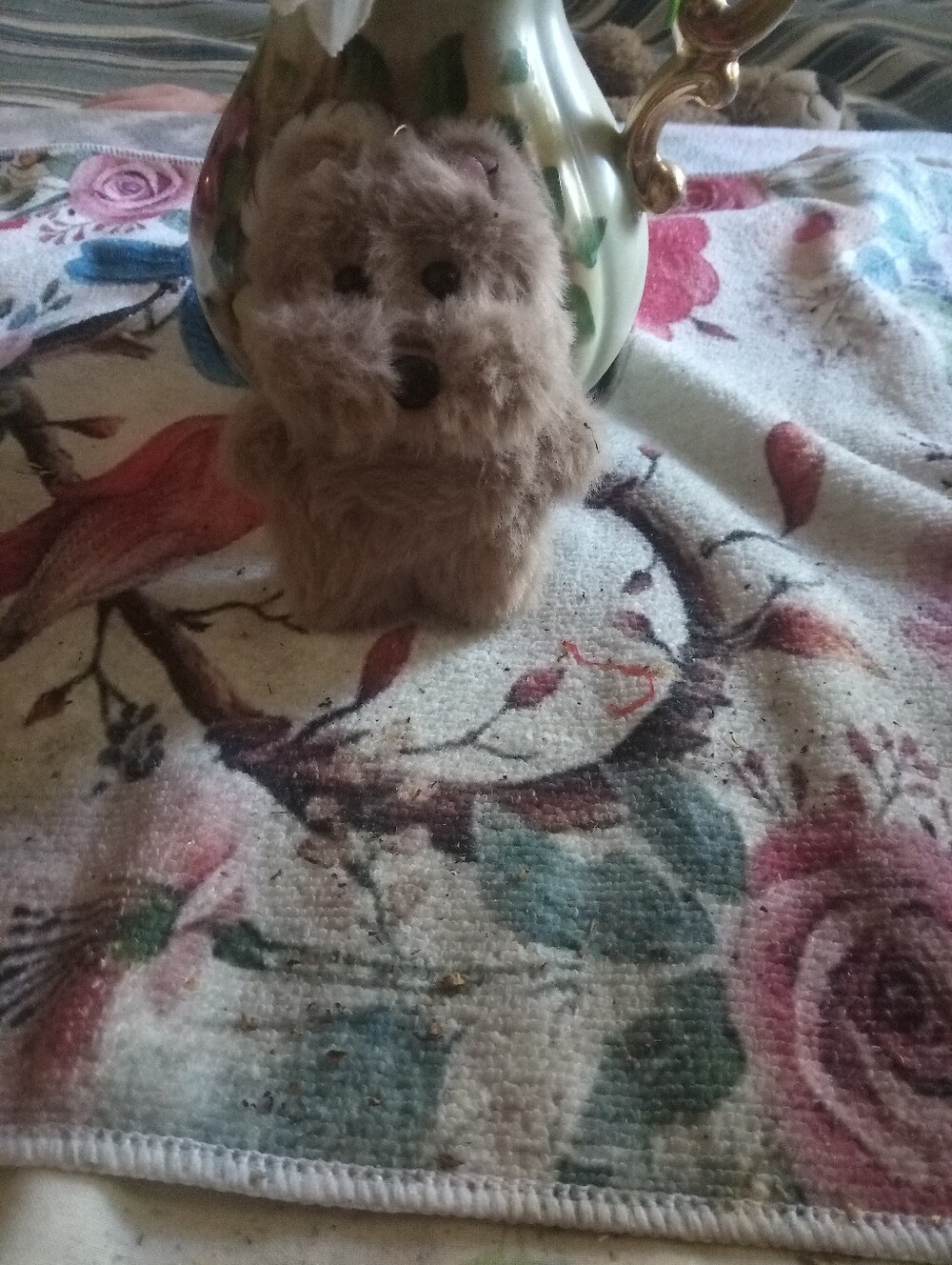 Plush Brown Dog Keyclip